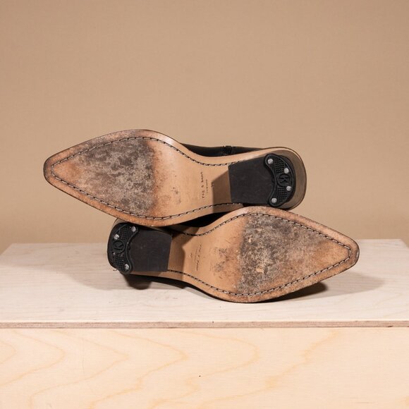 Rag & Bone Razor Black Leather Boot Size 39/9 - Picture 9 of 11